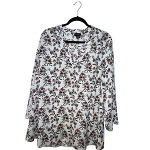 Justify White and Red Floral Blouse
